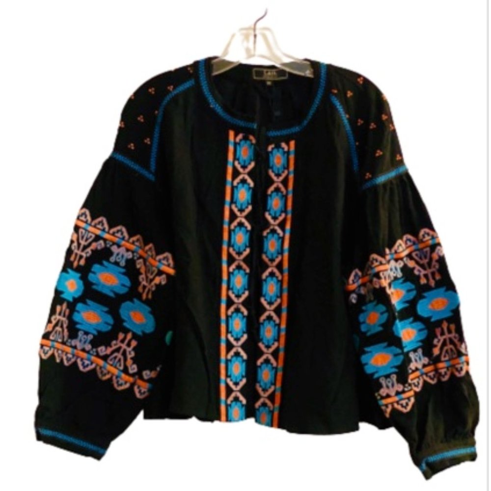 💎L&B Black Embroidered Jacket XL-3X - Picture 2 of 3